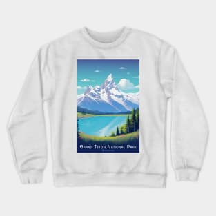 Grand Teton National Park Travel Poster Crewneck Sweatshirt